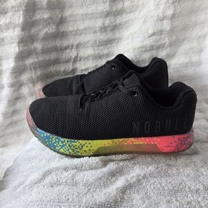 NOBULL Superfabric Unisex Black Sneakers with Colorful Sole